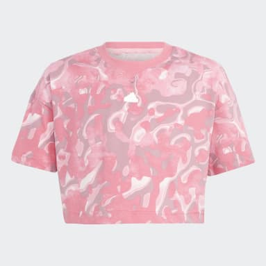 Girls Sportswear Pink Future Icons Allover Print Cotton T-shirt til børn