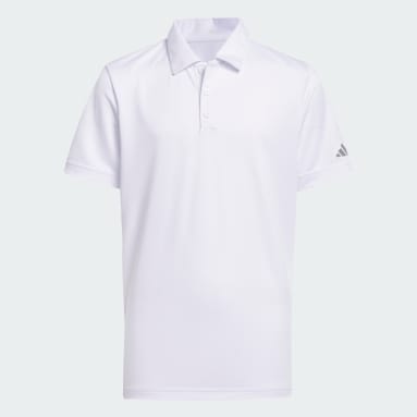Youth 8-16 Years Golf White Performance Short Sleeve Polo Shirt Kids