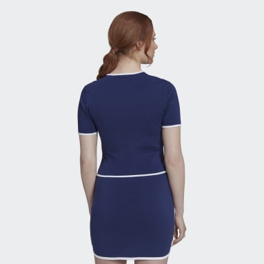 T-shirt Crop with Binding Details Blu Donna Originals