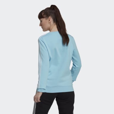 Women Training Blue Essentials 3-Stripes Fleece Sweatshirt