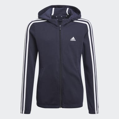 Veste à capuche Essentials 3-Stripes Bleu Filles Sportswear