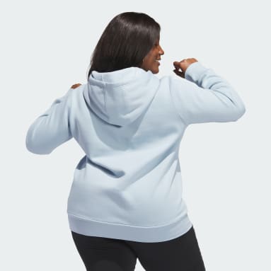 Women's Training Blue Embroidered Logo Hoodie (Plus Size)