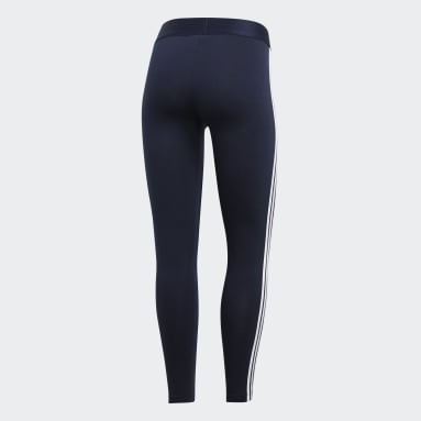 Calzas Essentials 3 Tiras - Tiro Bajo Azul Mujer Sportswear