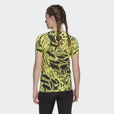 T-shirt da running Fast Allover Print Giallo Donna Running