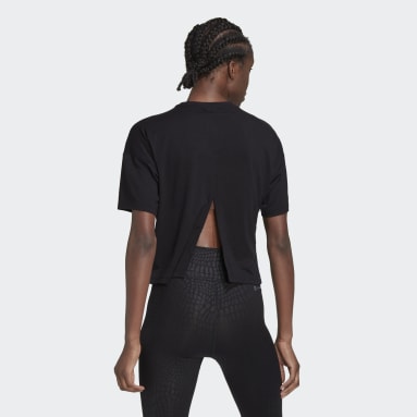 W I 3 BAR TEE 2 Negro Mujer Training