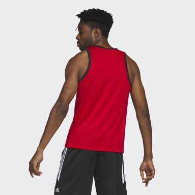 Men Basketball Red adidas Basketball 3-Stripes Tank Top
