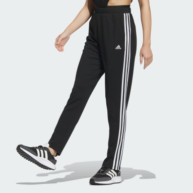 Women Gym & Training Black 시즈널 스포츠웨어 3S 레귤러 핏 더블니트 트랙 팬츠