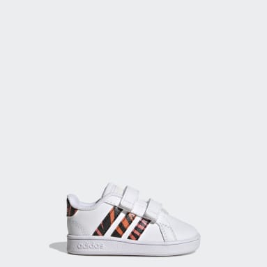 Infant & Toddler Essentials White Grand Court Tiger-Print Shoes