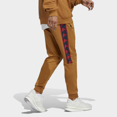 adidas Lounge Fleece Wide Pants - Brown