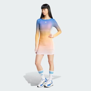 adidas Originals Allover Print Long Sleeve Mini Dress