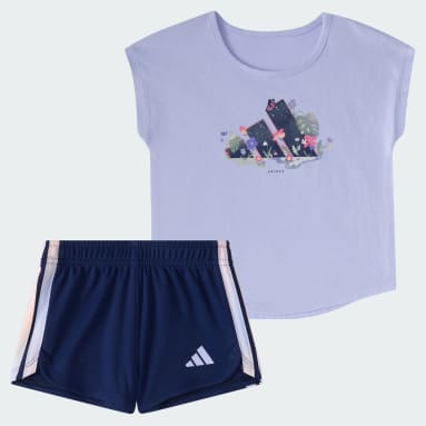 Two-Piece Short Sleeve Graphic Tee and Mesh Shorts Set