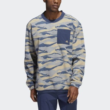 Άνδρες Γκολφ Μπεζ Texture-Print Crew Sweatshirt