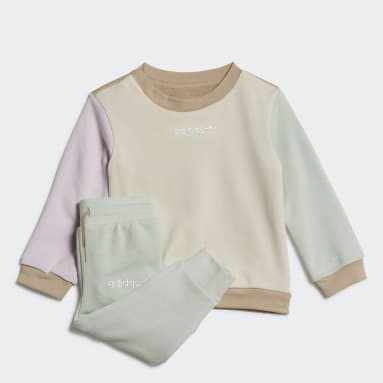 Infant & Toddler Originals Beige Colorblock Crew Sweatshirt Set