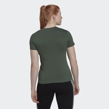 T-shirt Essentials Slim 3-Stripes vert Femmes Sportswear