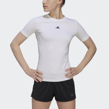 T-shirt d'entraînement Techfit Blanc Femmes Running