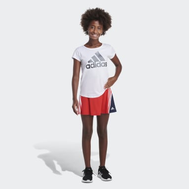 Youth Sportswear Red 3-Stripes Skort