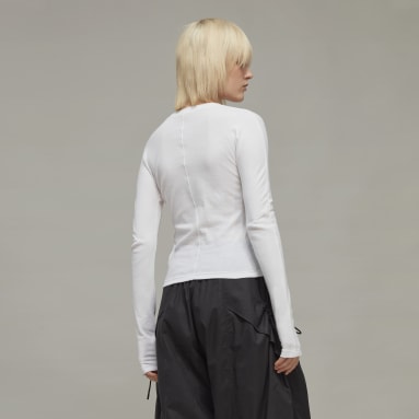 Women Y-3 White Y-3 Fitted Long Sleeve Tee