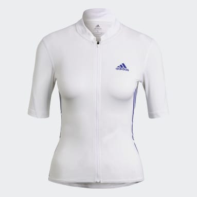 adidas Maillot The Short Sleeve Cycling Blanc Femmes Cyclisme