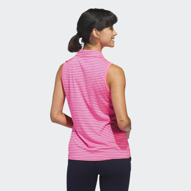 PERFORMANCE STRIPE SLEEVELESS POLO