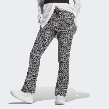 Pants Acampanados Estampados Corte Alto Negro Mujer Sportswear