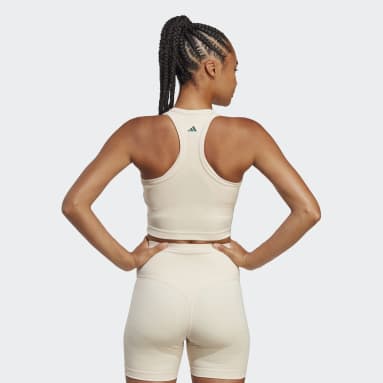 Débardeur court graphique Sports Club Beige Femmes Fitness Et Training