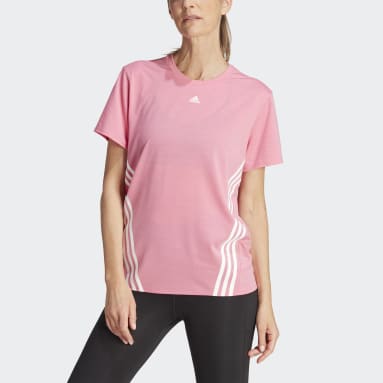 T-shirt 3-Stripes Train Icons Rosa Mulher Ginásio E Treino