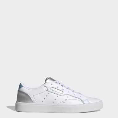 adidas originals white sleek trainers