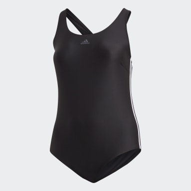 Women Swimming Black Classic 3-Stripes Swimsuit