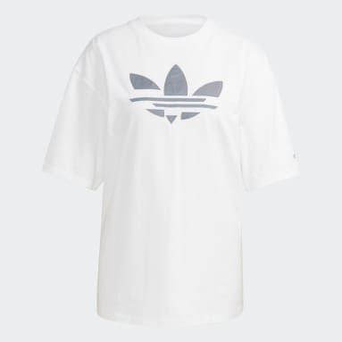 Remera Trifolio Adicolor Iridescente Shattered Blanco Mujer Originals