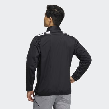 Men Golf Black WIND.RDY 3-Stripes Long Sleeve Jacket