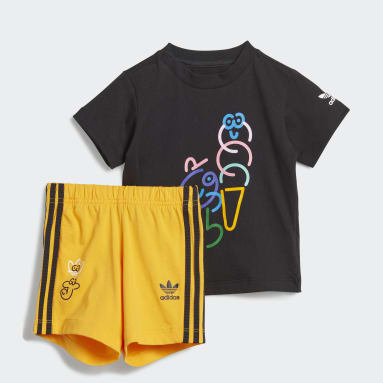 Kinder Originals adidas x James Jarvis Shorts und T-Shirt Set Schwarz