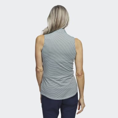 Polo de golf sans manches bicolore Ottoman Turquoise Femmes Golf