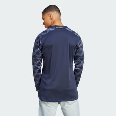 Mænd Fodbold Blå Real Madrid 23/24 Long Sleeve udebanetrøje