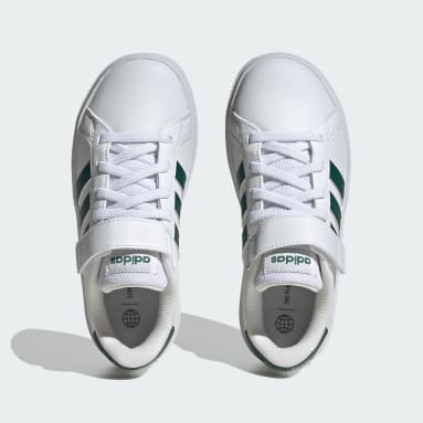 Kinder Sportswear Grand Court Court Elastic Lace and Top Strap Schuh Weiß