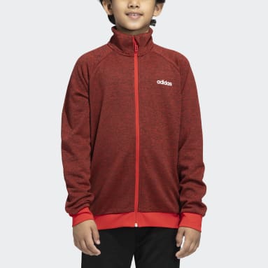 Girls Training Red ESSENTIALS LINEAR TRACKTOP