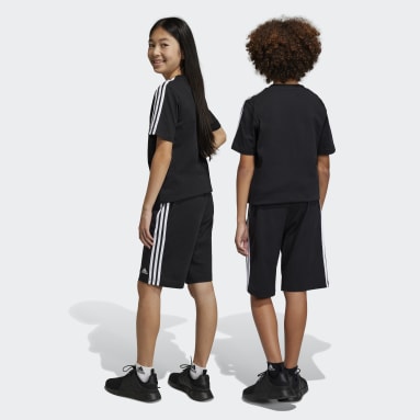 Kinder Sportswear Essentials 3-Streifen Knit Shorts Schwarz