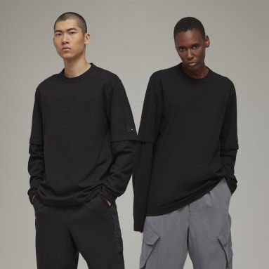 T-shirt à manches longues en jersey de crêpe Y-3 noir Y-3