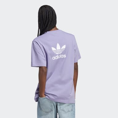 Men Originals Purple Adicolor Classics Back and Front Trefoil Boxy Tee