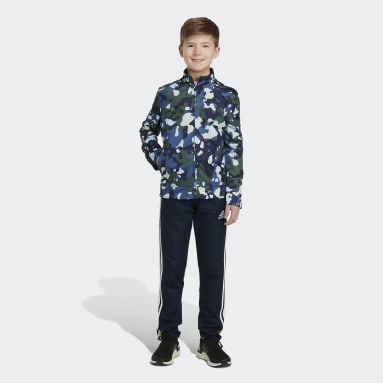 Youth Training Blue Core Camo Tricot Jacket