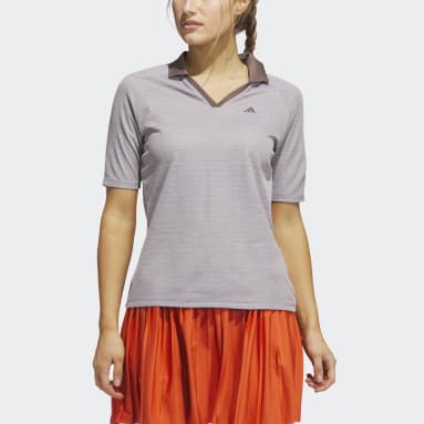 Women Golf Brown Ultimate365 Tour No-Show Half-Sleeve Golf Polo Shirt
