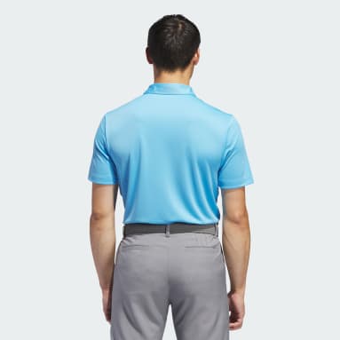 Men Golf Blue Chest Stripe Polo Shirt