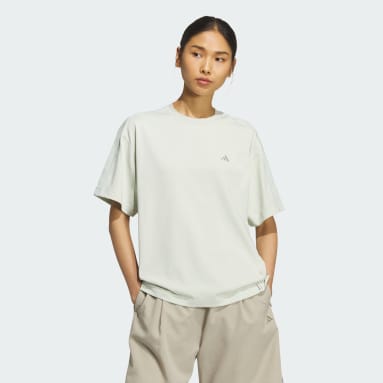 エッセンシャルズ プラス スリーストライプス ルーズフィット半袖Tシャツ