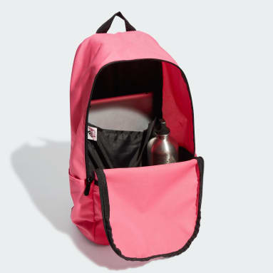 adidas originals – rucksack in rosa mit rolltop und geometrischem muster
