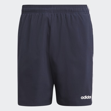Men Sport Inspired Blue Essentials 3-Stripes Chelsea Shorts 7 Inch