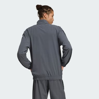 3-스트라이프 우븐 레귤러 핏 트랙 탑