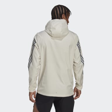 Chamarra Run Icons 3 Franjas Beige Hombre Running