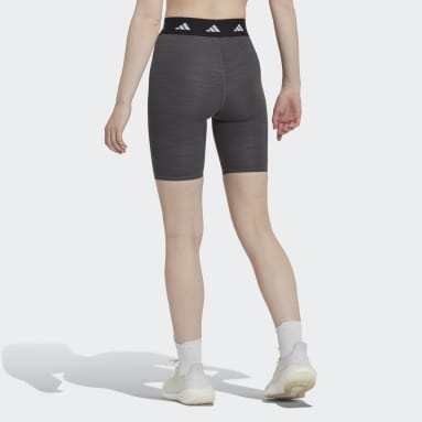 Mallas Cortas de Ciclismo TechFit Corte Alto Gris Mujer Training