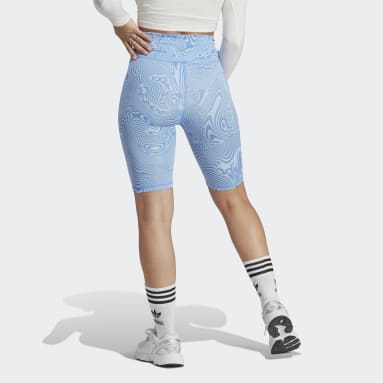 Cycliste à imprimé marbré Bleu Femmes Originals