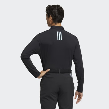 Men Golf Black AEROREADY Lightweight Long Sleeve Polo Shirt