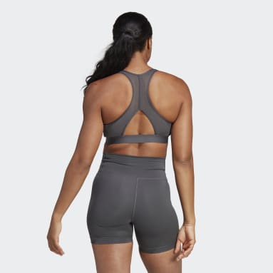 Frauen Fitness & Training Powerreact Hyperbright Medium-Support Sport-BH Grau